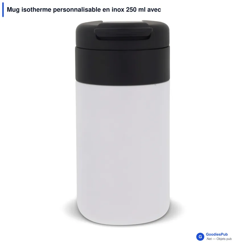 Mug isotherme personnalisable en inox 250 ml avec logo - Flow - Image 4