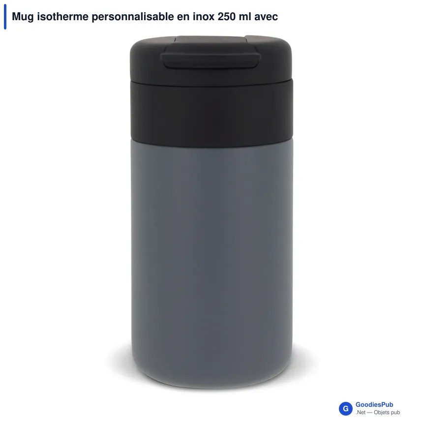 Mug isotherme personnalisable en inox 250 ml avec logo - Flow - Image 5