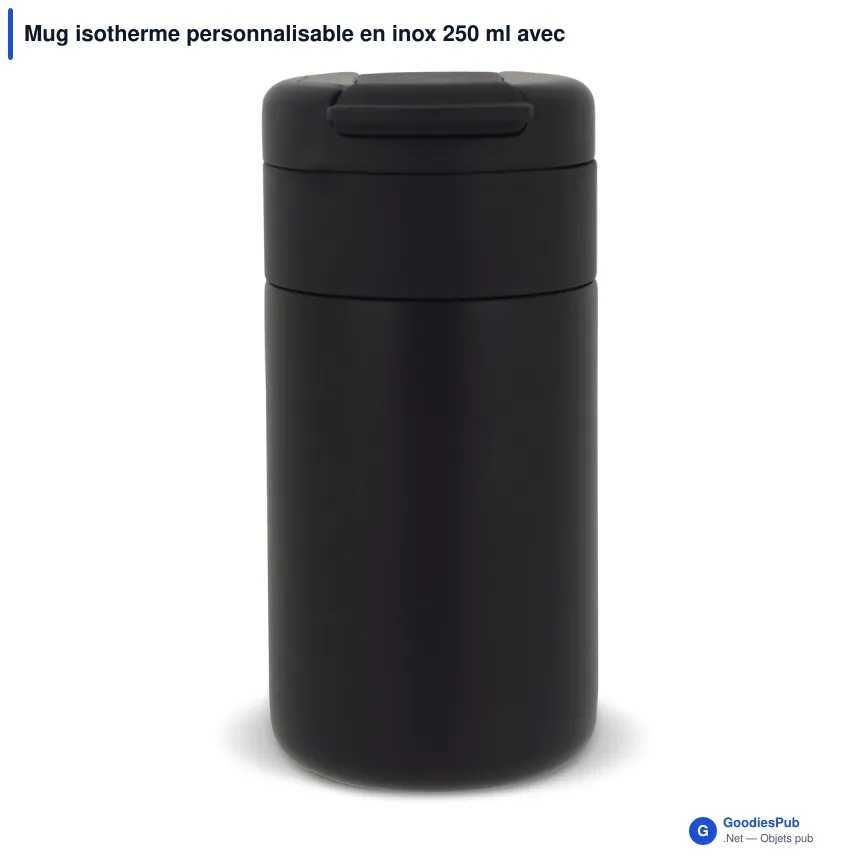 Mug isotherme personnalisable en inox 250 ml avec logo - Flow - Image 6