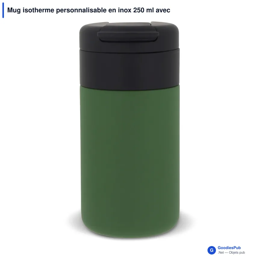 Mug isotherme personnalisable en inox 250 ml avec logo - Flow - Image 7