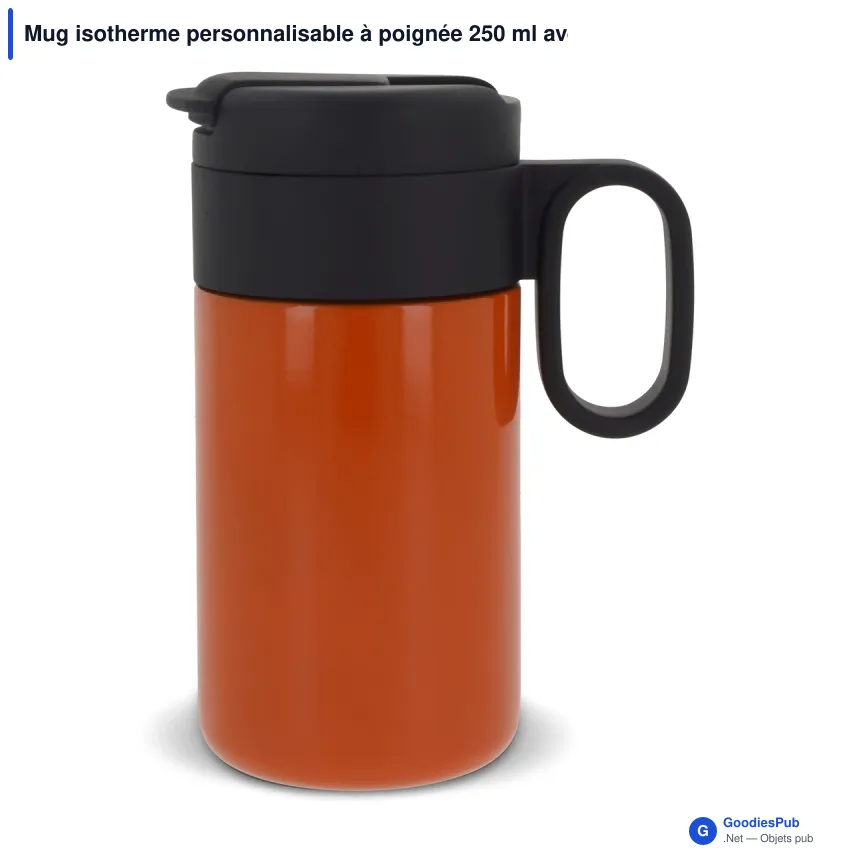 Mug isotherme personnalisable à poignée 250 ml avec logo - Flow - Image 3