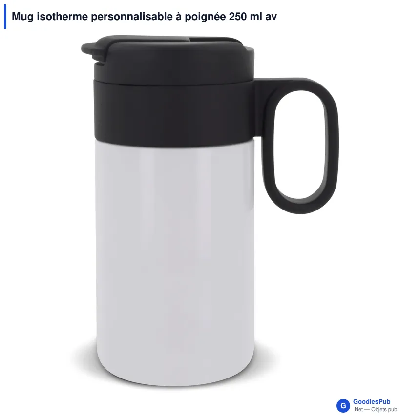 Mug isotherme personnalisable à poignée 250 ml avec logo - Flow - Image 4