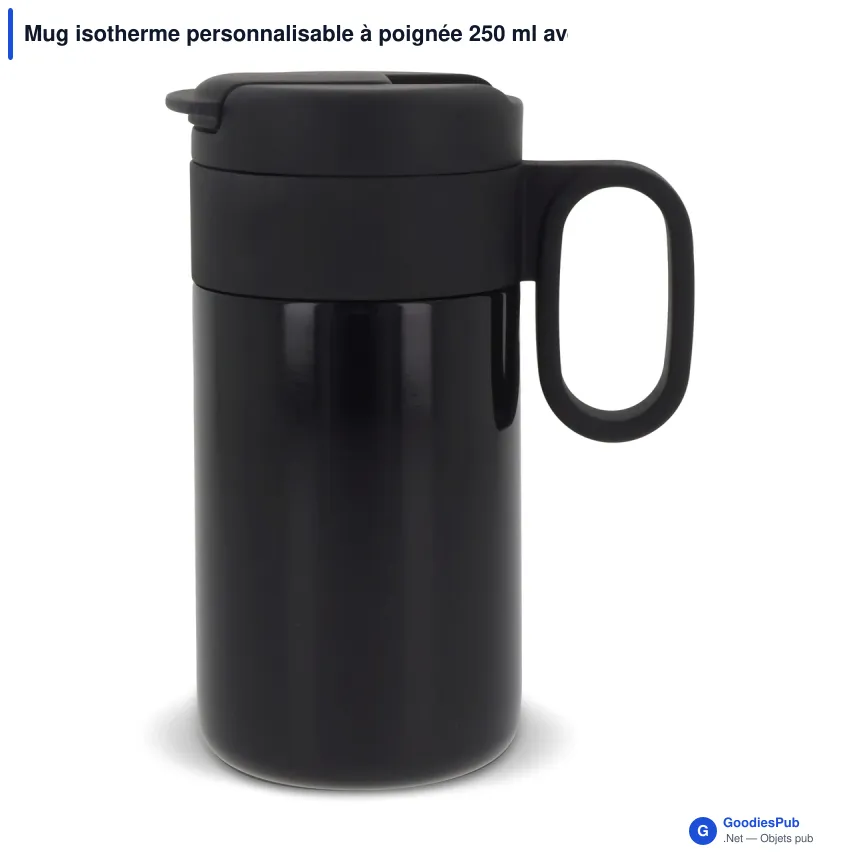 Mug isotherme personnalisable à poignée 250 ml avec logo - Flow - Image 5