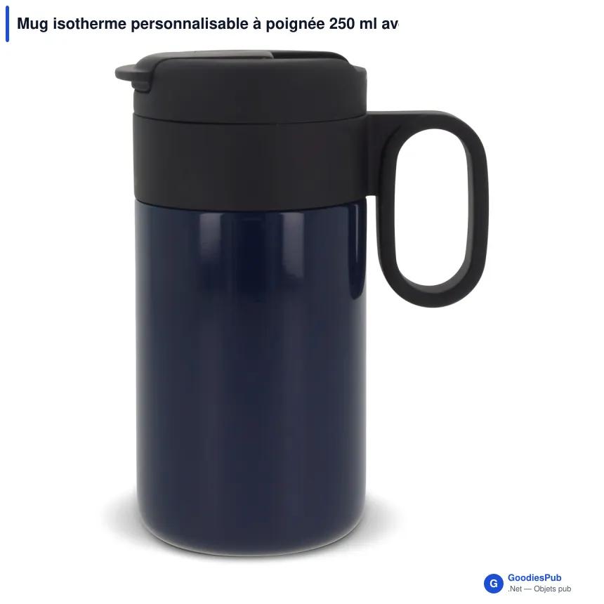 Mug isotherme personnalisable à poignée 250 ml avec logo - Flow - Image 6