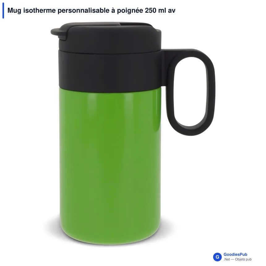 Mug isotherme personnalisable à poignée 250 ml avec logo - Flow - Image 7