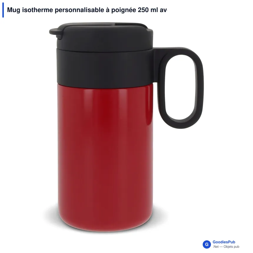 Mug isotherme personnalisable à poignée 250 ml avec logo - Flow - Image 8