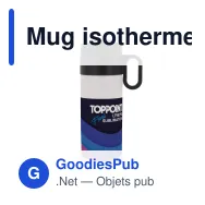 Mug isotherme à poignée personnalisable en sublimation 400 ml avec logo - Flow - Miniature 1