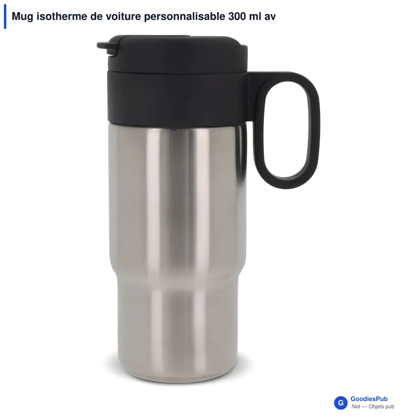 Mug isotherme de voiture personnalisable 300 ml avec logo - Flow - Image 4