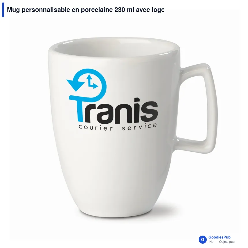 Mug personnalisable en porcelaine 230 ml avec logo - Lugano - Image 1