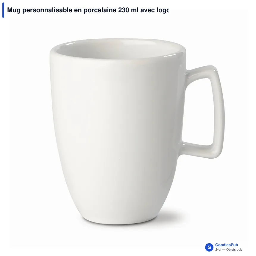 Mug personnalisable en porcelaine 230 ml avec logo - Lugano - Image 2
