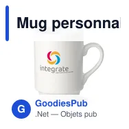 Mug personnalisable en porcelaine blanche 160 ml avec logo - Luxemburg - Miniature 1