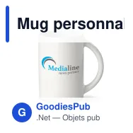 Mug personnalisable en porcelaine blanche 300 ml avec logo - Marseille - Miniature 1