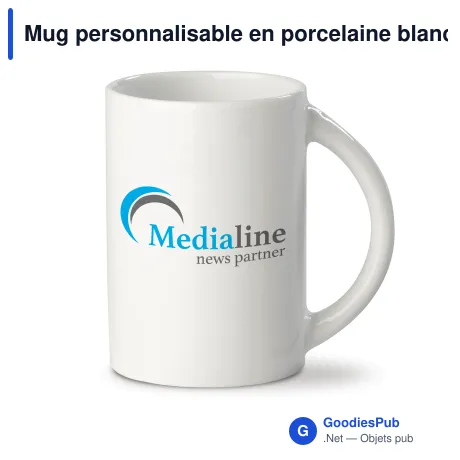 Mug personnalisable en porcelaine blanche 300 ml avec logo - Marseille