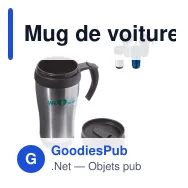 Mug de voiture métallique personnalisable en inox avec logo - 350 ml - Miniature 1