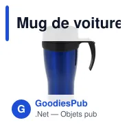 Mug de voiture métallique personnalisable en inox avec logo - 350 ml - Miniature 2