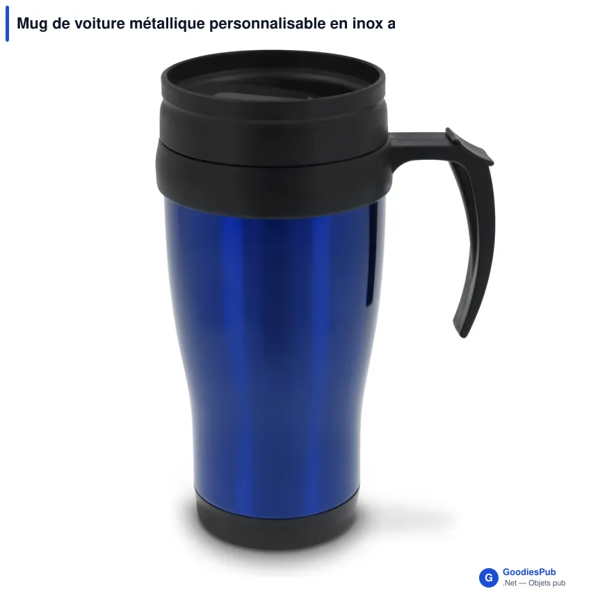 Mug de voiture métallique personnalisable en inox avec logo - 350 ml - Image 2
