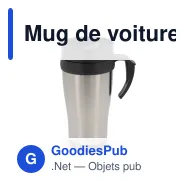 Mug de voiture métallique personnalisable en inox avec logo - 350 ml - Miniature 3