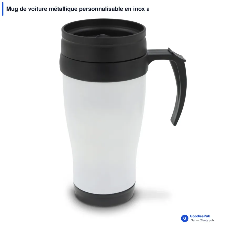 Mug de voiture métallique personnalisable en inox avec logo - 350 ml - Image 4