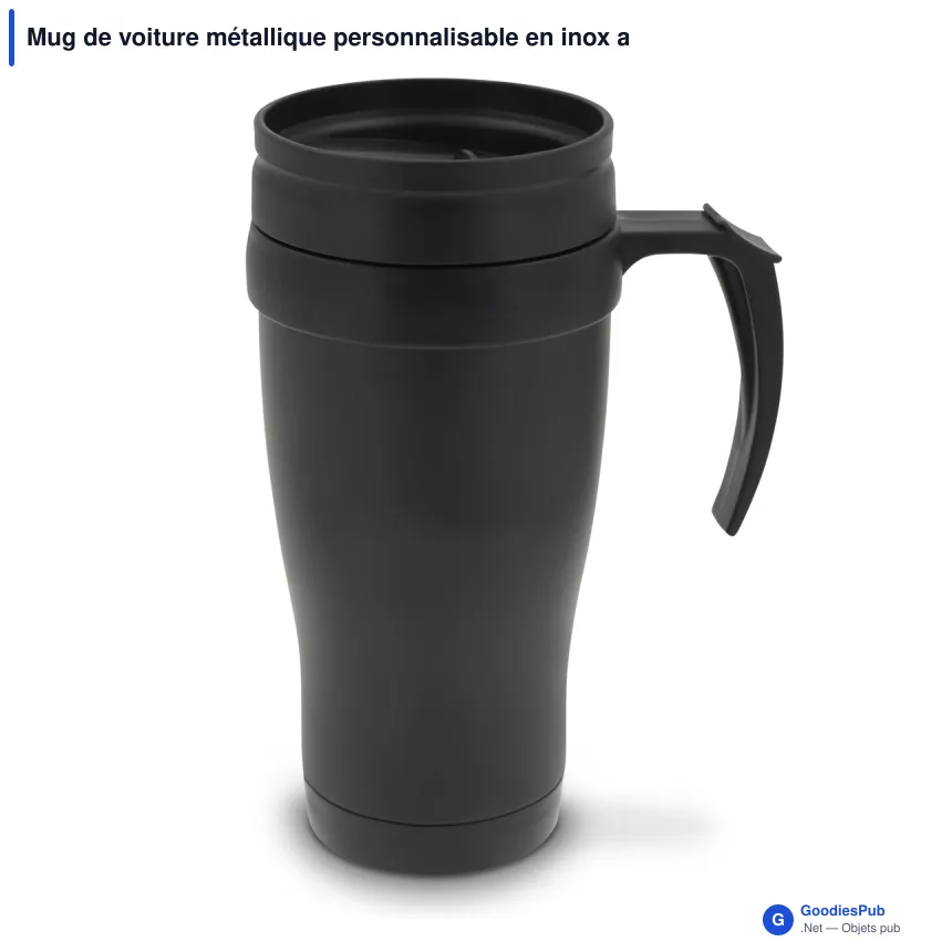 Mug de voiture métallique personnalisable en inox avec logo - 350 ml - Image 5