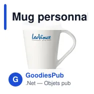 Mug personnalisable en porcelaine blanche 270 ml avec logo - Nice - Miniature 1