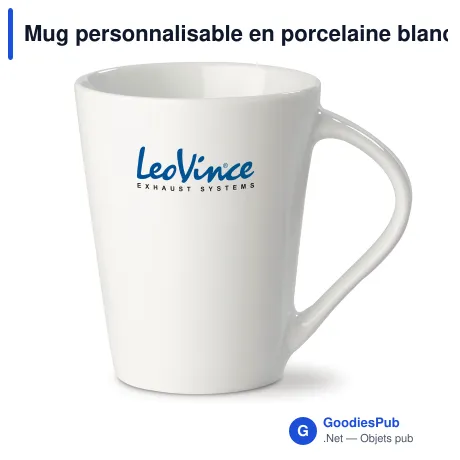 Mug personnalisable en porcelaine blanche 270 ml avec logo - Nice