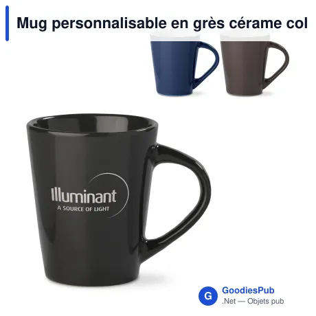 Mug personnalisable en grès cérame coloré 270 ml avec logo - Nice