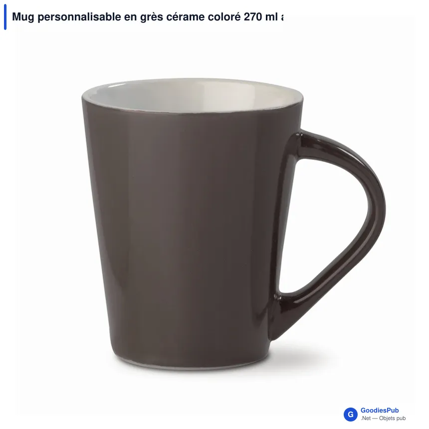 Mug personnalisable en grès cérame coloré 270 ml avec logo - Nice - Image 2