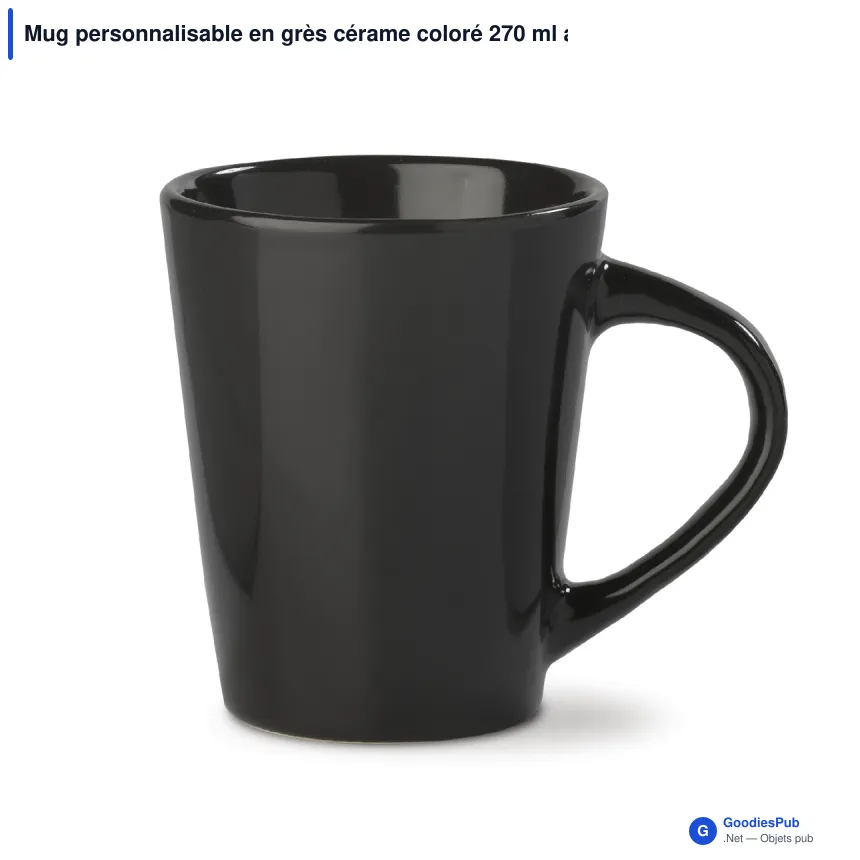 Mug personnalisable en grès cérame coloré 270 ml avec logo - Nice - Image 3