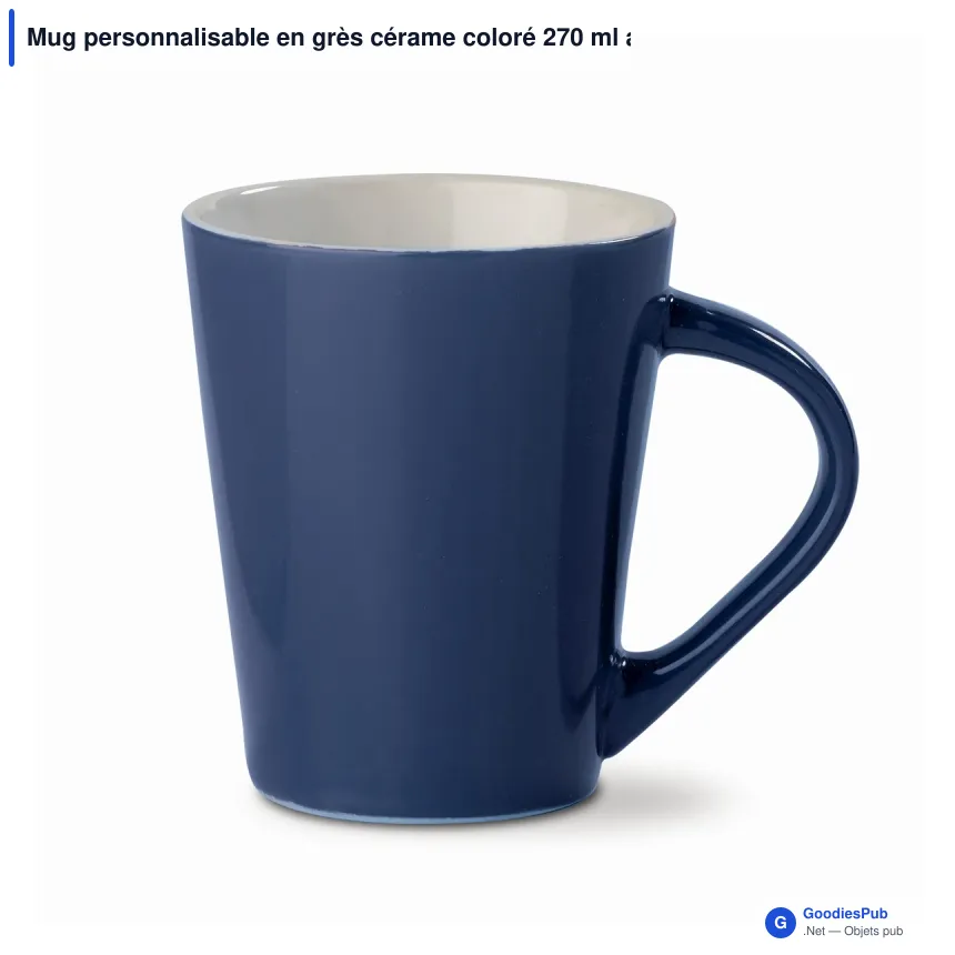 Mug personnalisable en grès cérame coloré 270 ml avec logo - Nice - Image 4