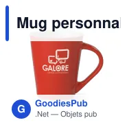 Mug personnalisable en grès cérame rouge brillant 270 ml avec logo - Nice - Miniature 1