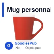 Mug personnalisable en grès cérame rouge brillant 270 ml avec logo - Nice - Miniature 2