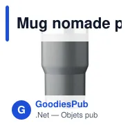Mug nomade personnalisable en acier inoxydable recyclé - Ayenavec logo - Miniature 1