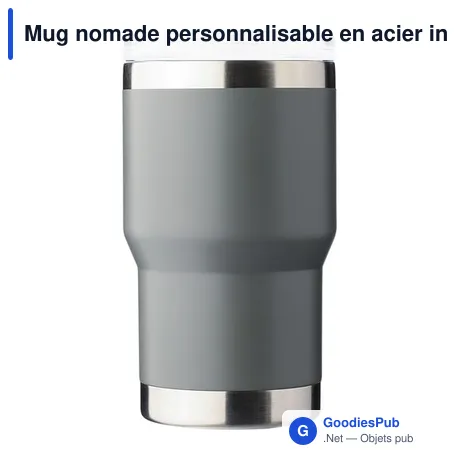 Mug nomade personnalisable en acier inoxydable recyclé - Ayenavec logo