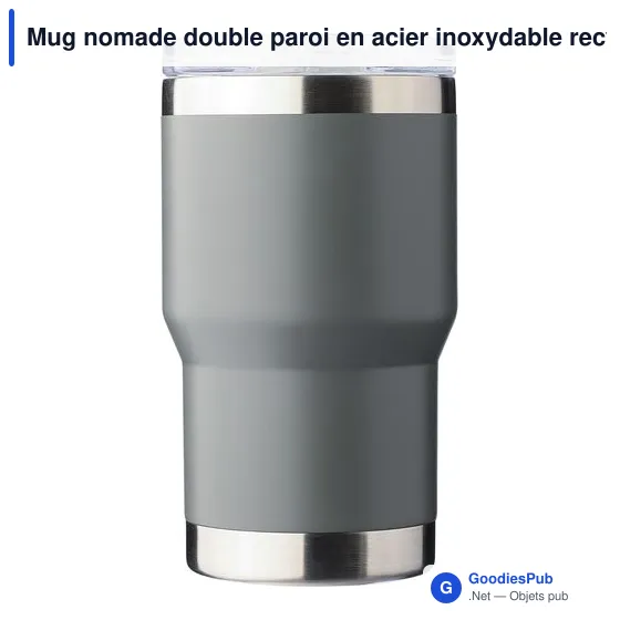 Mug nomade personnalisable en acier inoxydable recyclé - Ayenavec logo - Image 1