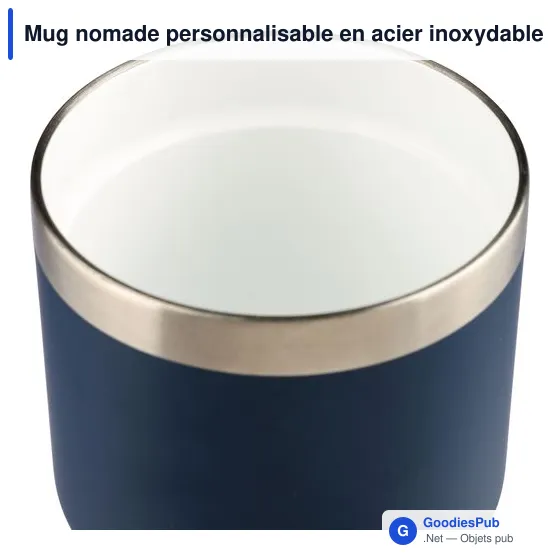 Mug nomade personnalisable en acier inoxydable recyclé - Ayenavec logo - Image 8