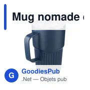 Mug nomade double paroi en acier inoxydable recyclé de 450 ml Calo - Miniature 2