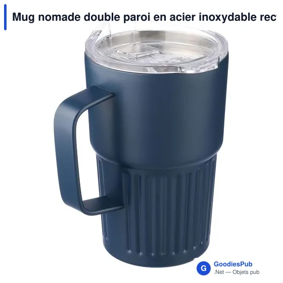 Mug nomade double paroi en acier inoxydable recyclé de 450 ml Calo - Image 2