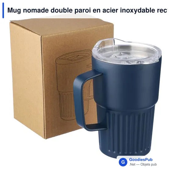 Mug nomade double paroi en acier inoxydable recyclé de 450 ml Calo - Image 12