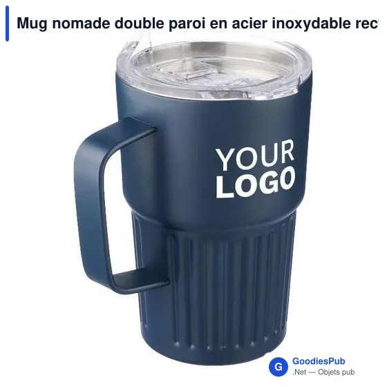 Mug nomade double paroi en acier inoxydable recyclé de 450 ml Calo - Image 3