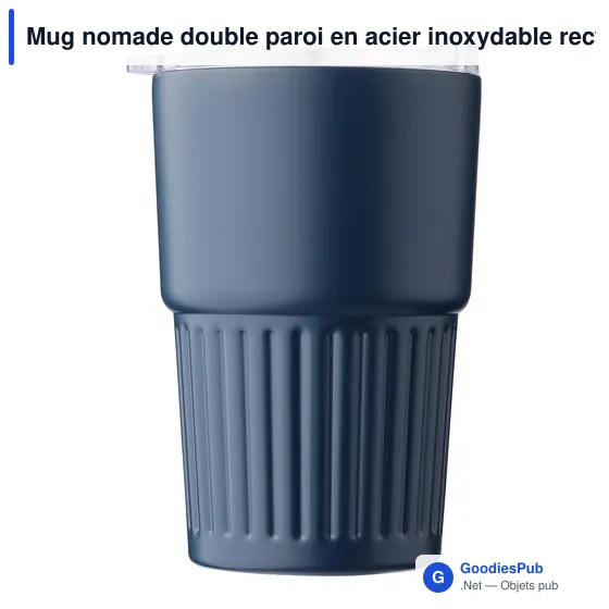 Mug nomade double paroi en acier inoxydable recyclé de 450 ml Calo - Image 6