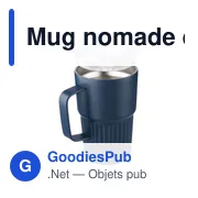 Mug nomade double paroi en acier inoxydable recyclé de 450 ml Calo - Miniature 7