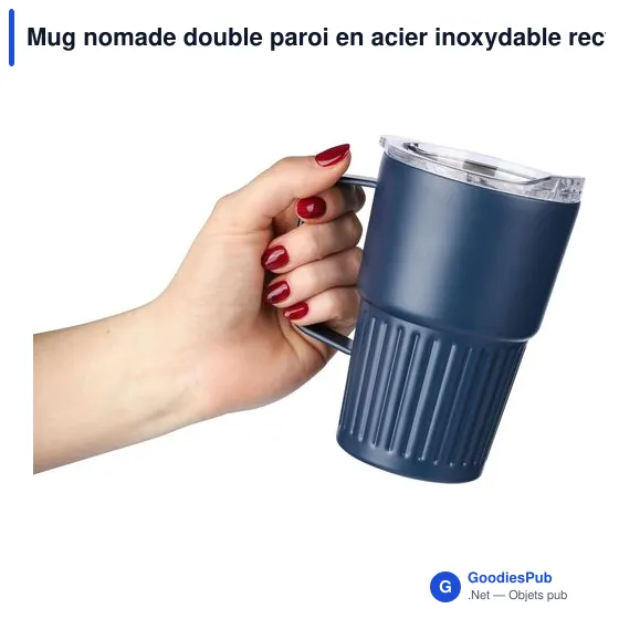 Mug nomade double paroi en acier inoxydable recyclé de 450 ml Calo - Image 8