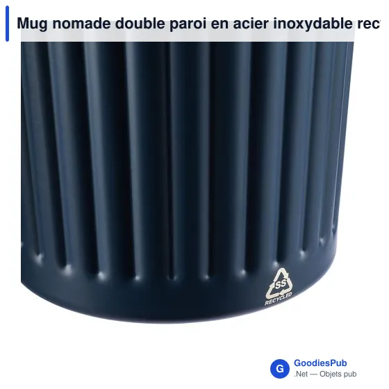 Mug nomade double paroi en acier inoxydable recyclé de 450 ml Calo - Image 9
