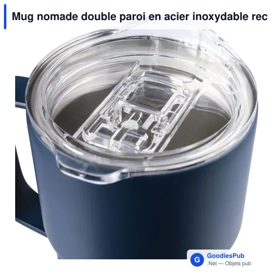 Mug nomade double paroi en acier inoxydable recyclé de 450 ml Calo - Image 10