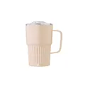 Variante beige - Mug nomade double paroi en acier inoxydable recyclé de 450 ml Calo