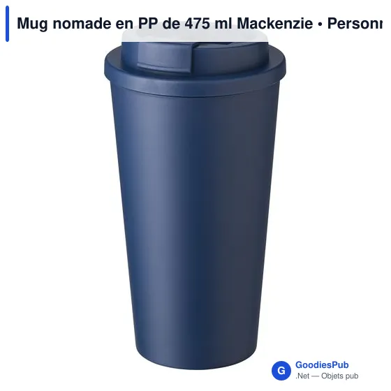 Mug nomade personnalisable en PP de 475 ml avec logo - Mackenzie - Image 2