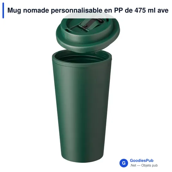 Mug nomade personnalisable en PP de 475 ml avec logo - Mackenzie - Image 11