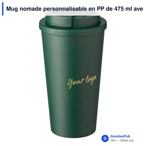 Mug nomade personnalisable en PP de 475 ml avec logo - Mackenzie - Image 4