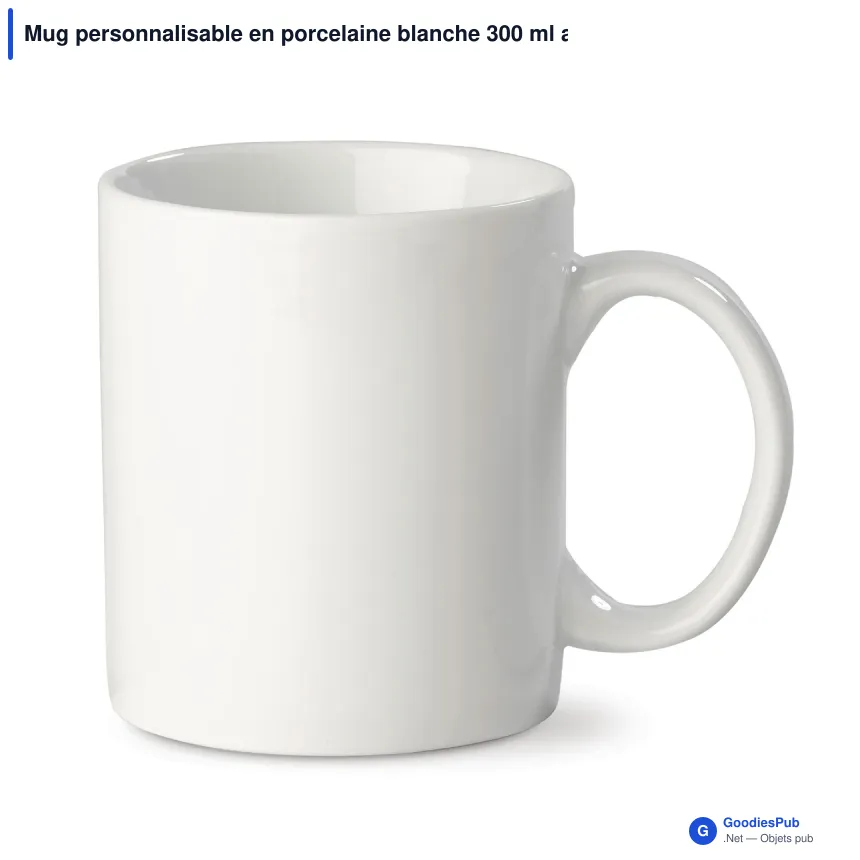 Mug personnalisable en porcelaine blanche 300 ml avec logo - Oslo - Image 2
