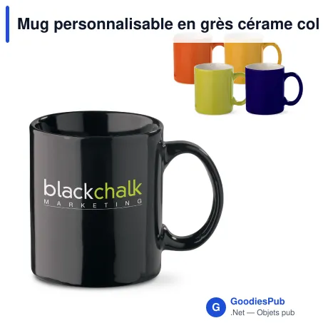 Mug personnalisable en grès cérame coloré 300 ml avec logo - Oslo Couleur